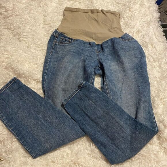 Indigo Blue Maternity Jeans Large - Picture 1 of 4